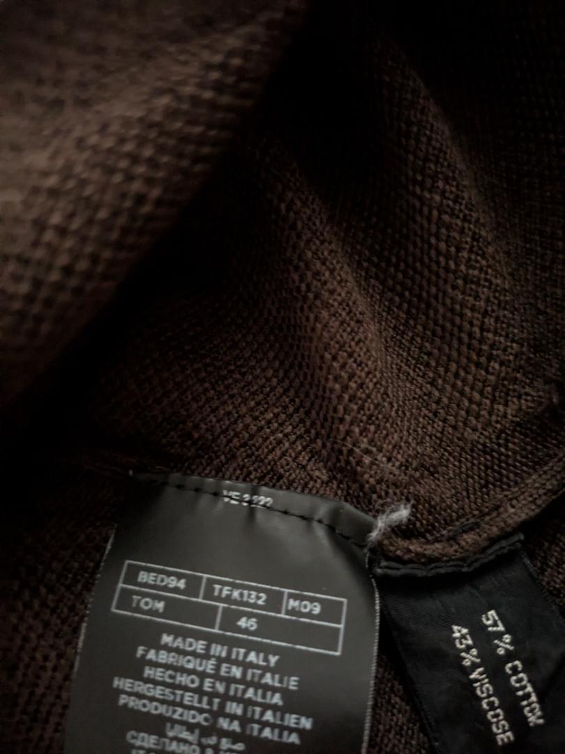 TOM FORD スキッパーポロシャツ ロングスリーブ ダークブラウン 46