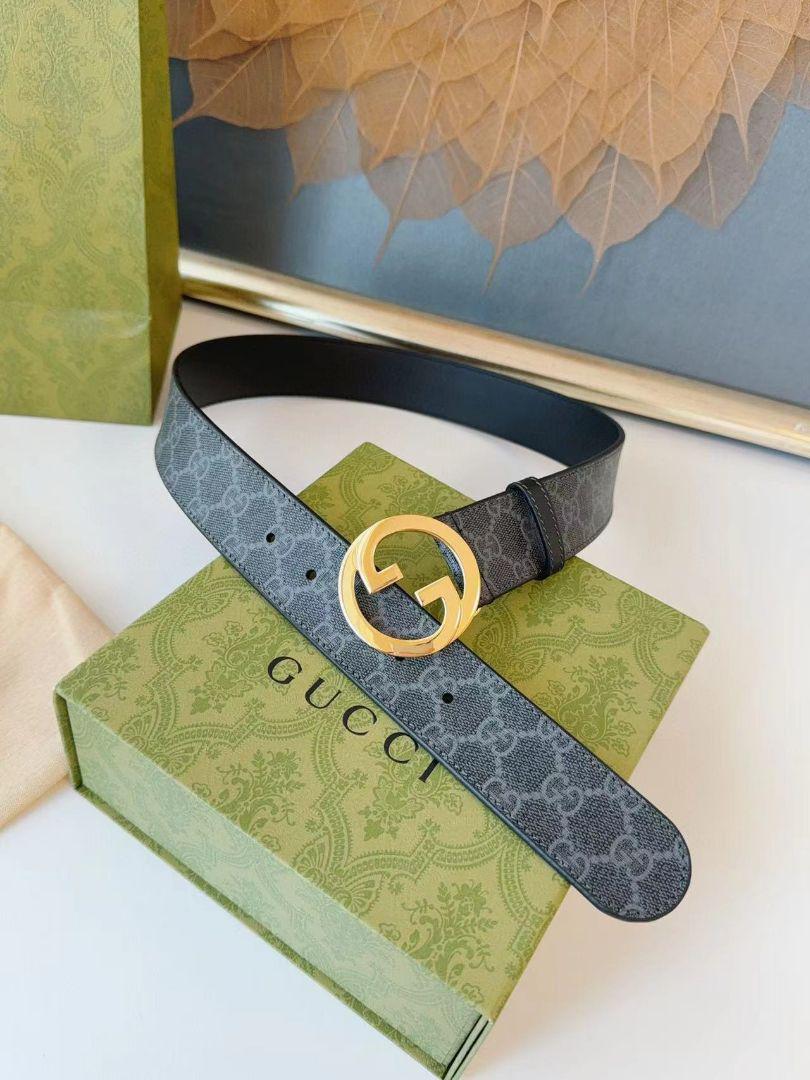 GUCCI ベルト GG デカロゴ ゴールド 黒