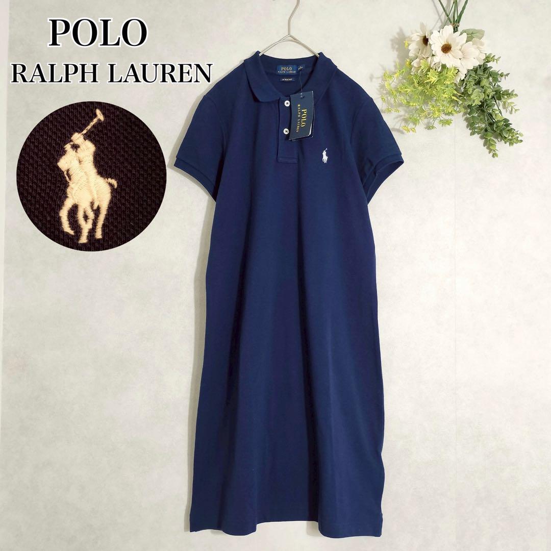 新品タグ付き　ポロラルフローレン　長袖　ポロシャツ　ホース　刺繍　ネイビー　XL POLO RALPH LAUREN（ポロシャツ ・ ブルー・ネイビー/青色系）の