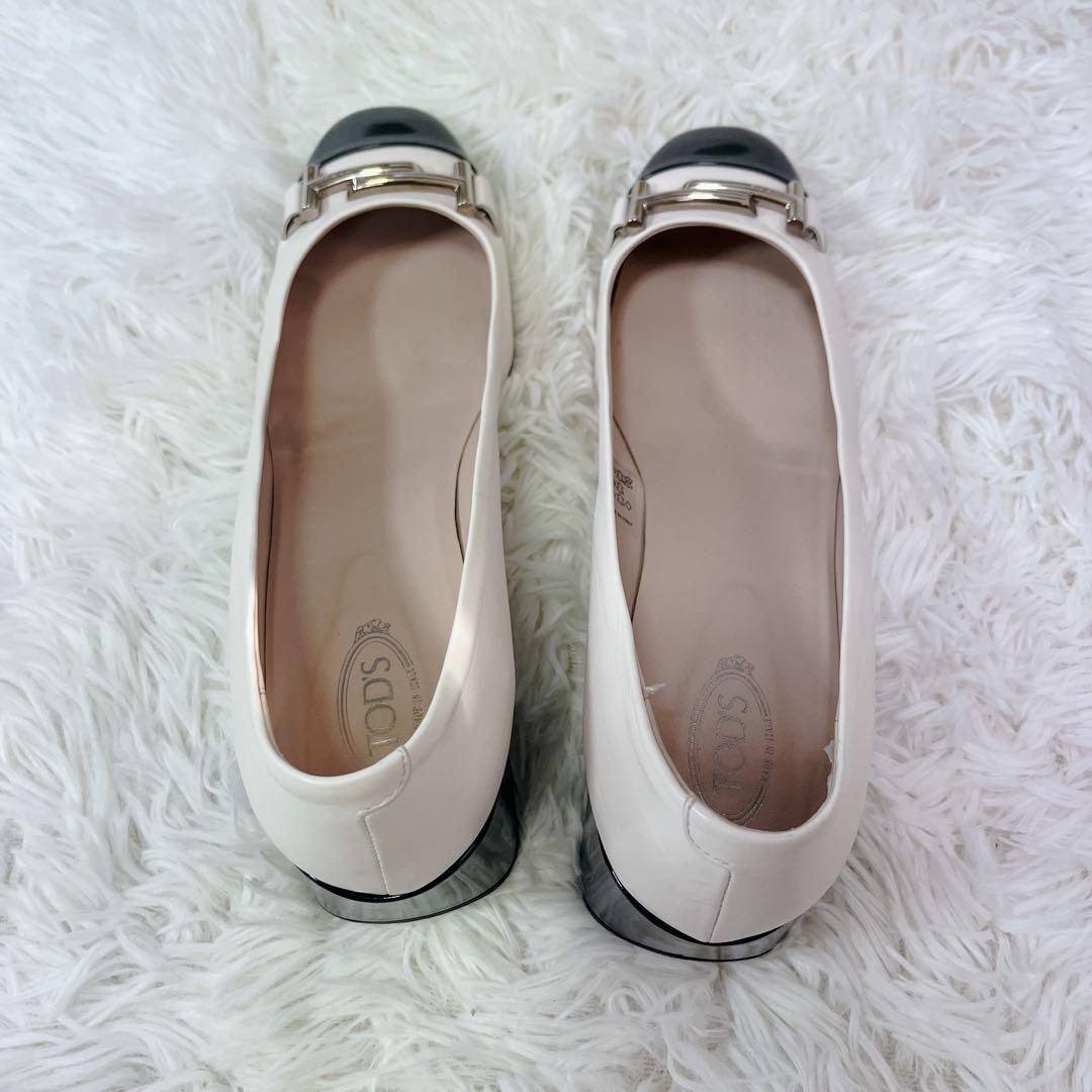 いちご 様TOD'S パンプス ダブルT レザー バイカラー ピンクベージュ