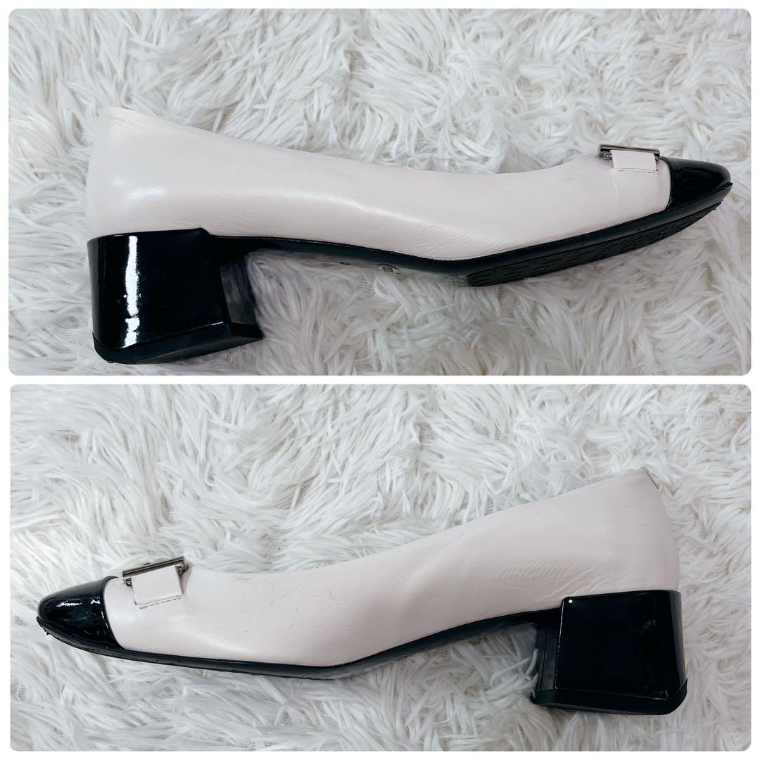 いちご 様TOD'S パンプス ダブルT レザー バイカラー ピンクベージュ