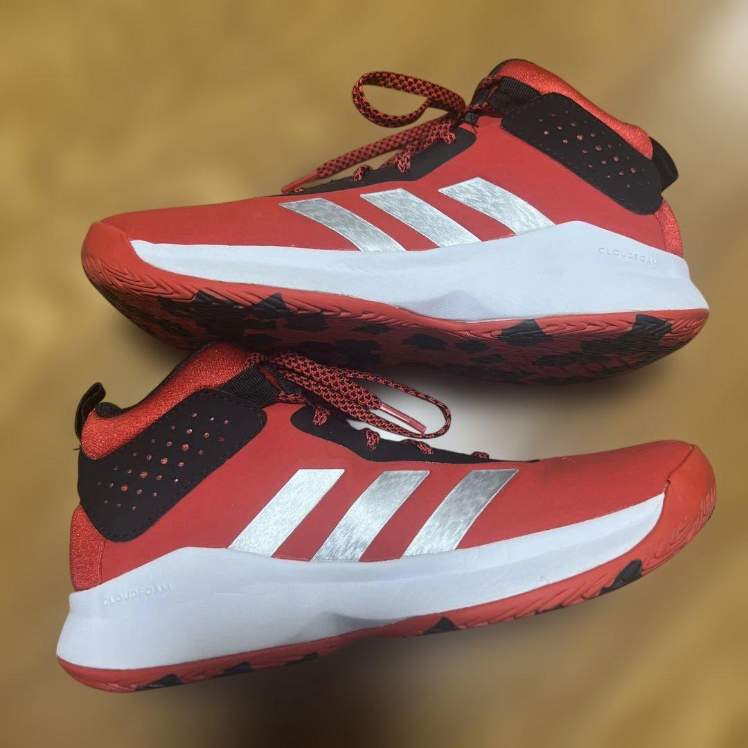 adidas バスケットシューズ レッド/ブラック ハイカット 22cm