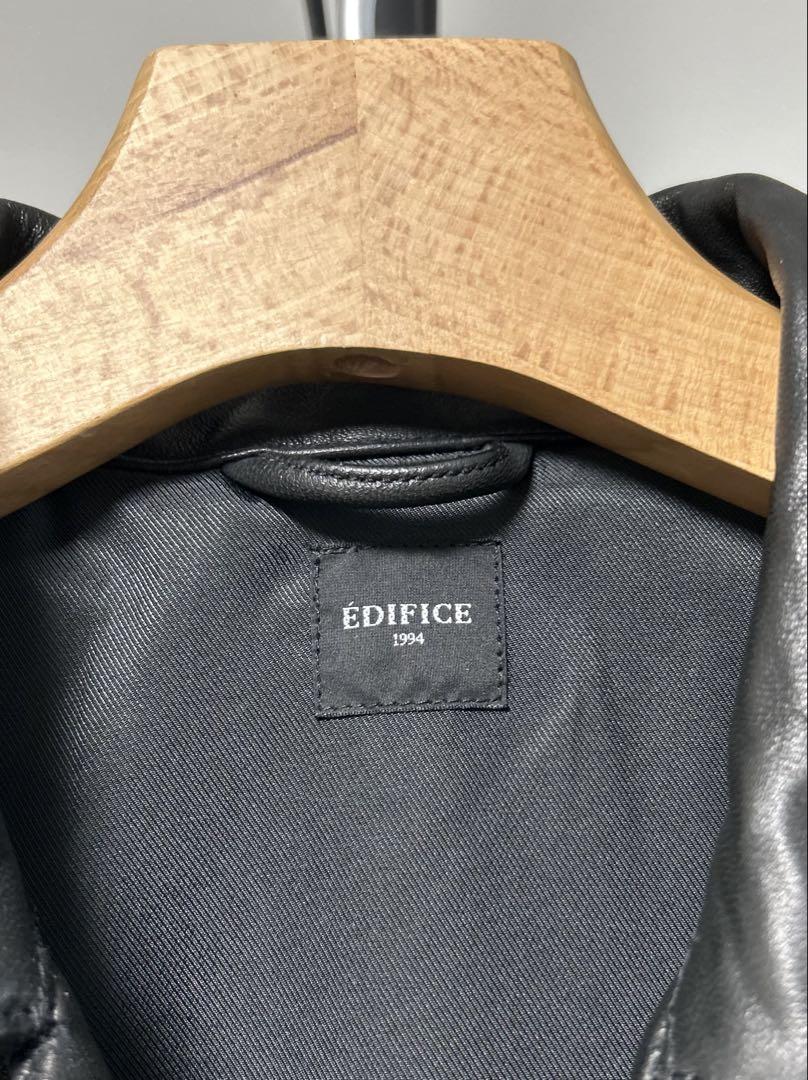 EDIFICE×LA BOUCLE ラムレザーシャツアウターL エディフィス