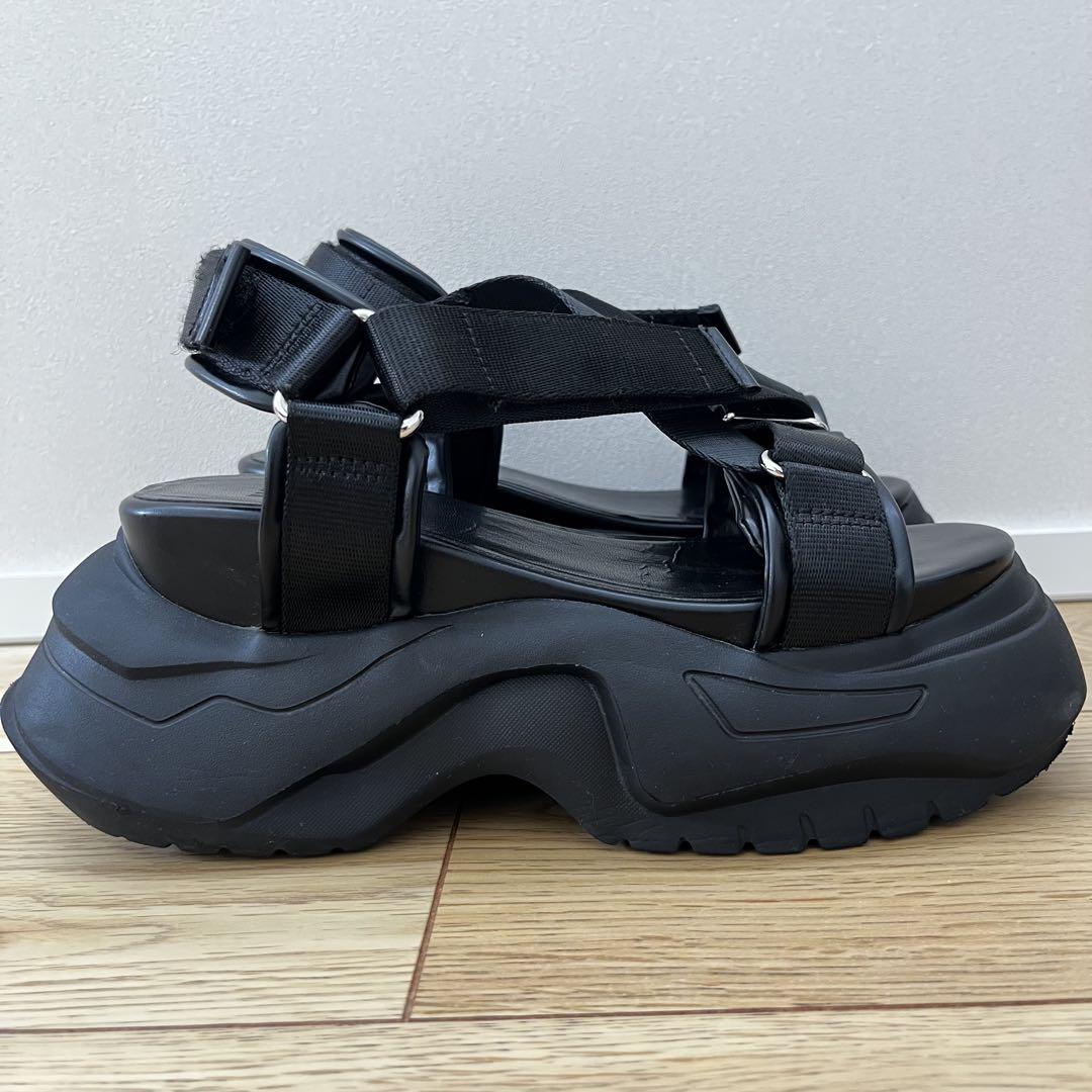 美品 HARE スニーカーソールサンダル Mサイズ 厚底 ブラック