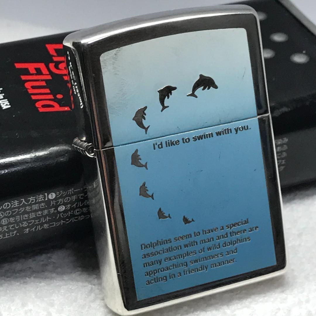 ★ ZIPPOライター ★ドルフィン イルカ 2002年製 着火OK