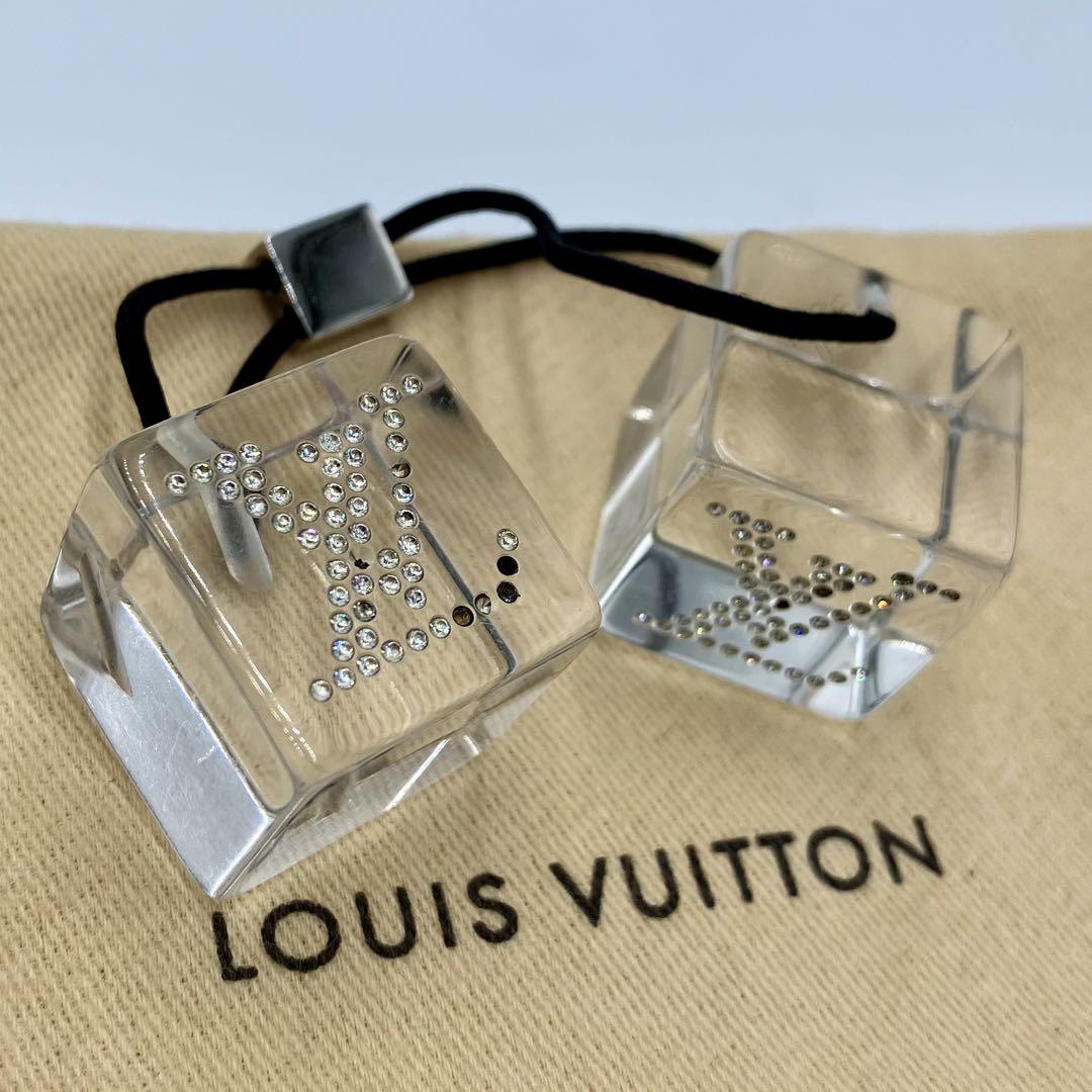 高評価アイテム ルイ・ヴィトン ヘアゴム 髪留め 透明 スケルトン LV キューブ 1 ヘアアクセサリー
