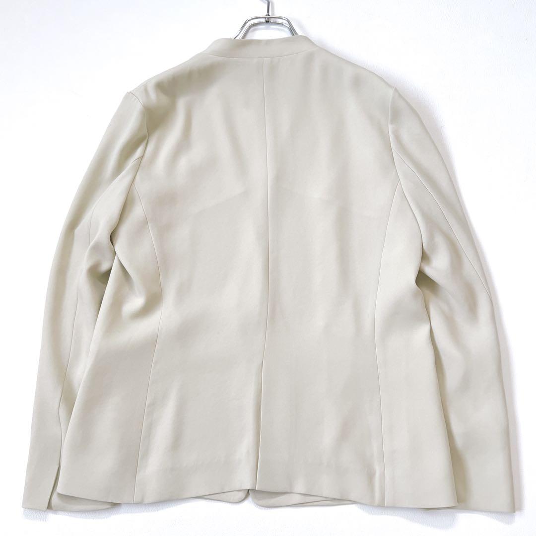 【送料込】 美品】グリーンレーベル 大きいサイズ ノーカラー ストレッチ ジャケット・アウター