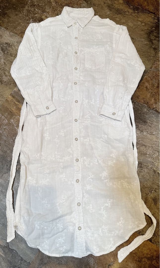 完売品！RHC ロンハーマン ワンピース シャツワンピース 花柄 刺繍 シャツ