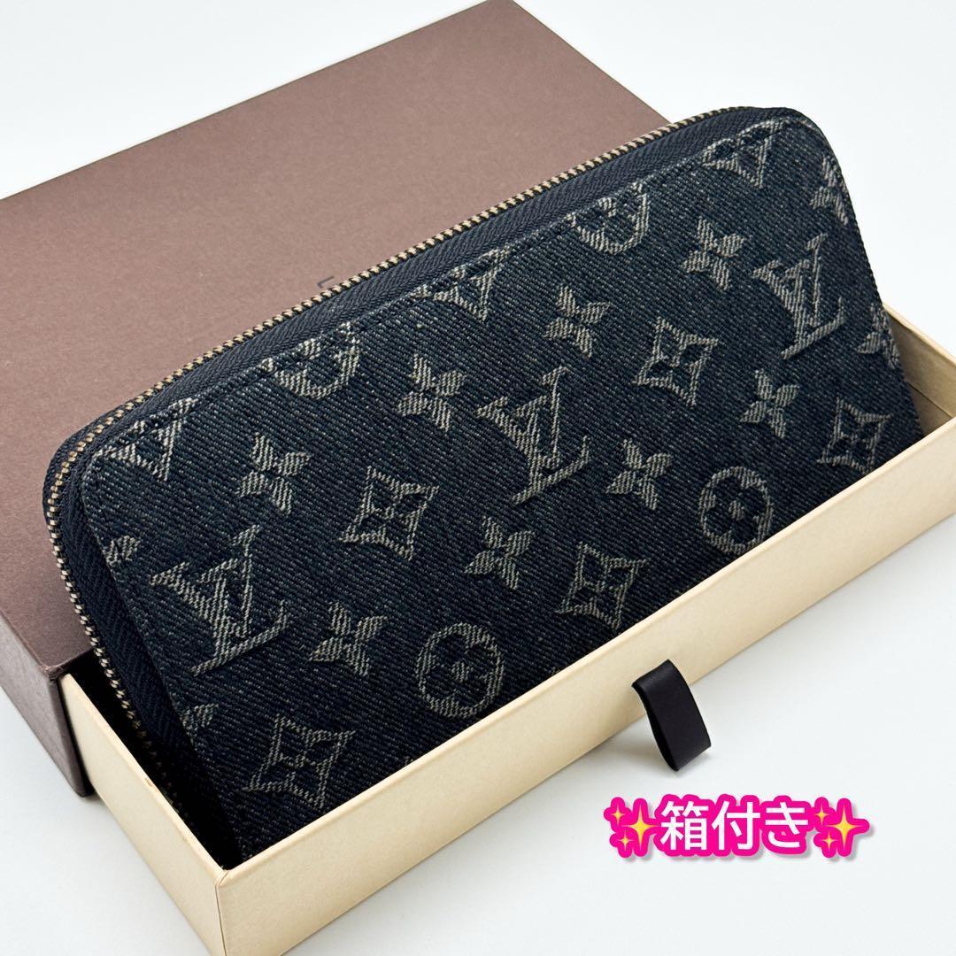 完売品 ルイヴィトン モノグラム デニム ジッピーウォレット 財布 黒 ブラック