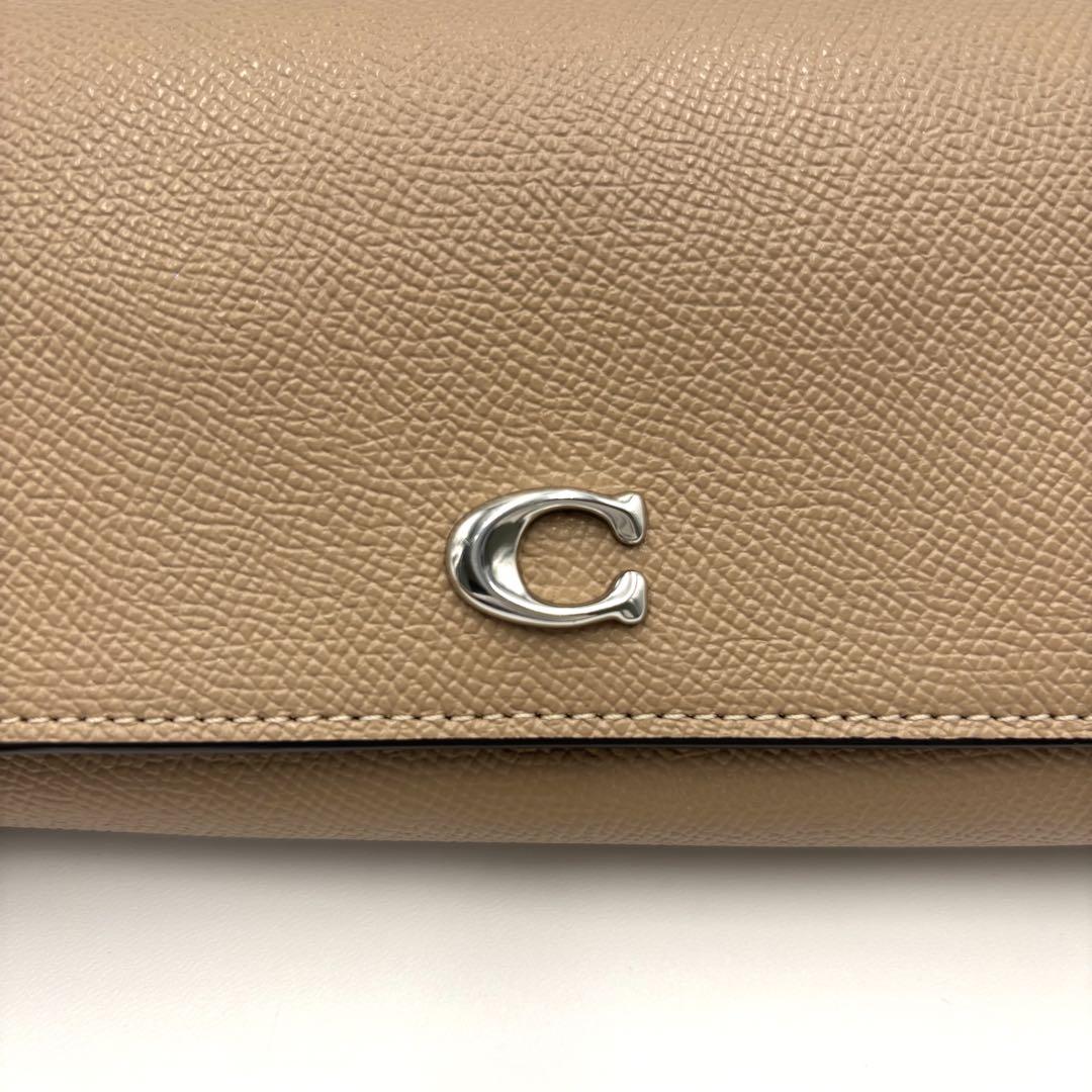 未使用級✨ COACH コーチ レザー パスケース付き二つ折り長財布