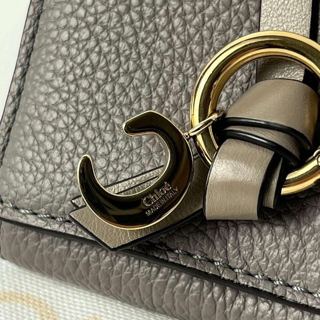 Chloé ALPHABETウォレット グレー　付属品完備 Chloe クロエ 財布 二つ折り財布 Alphabetコンパクト ウォレット