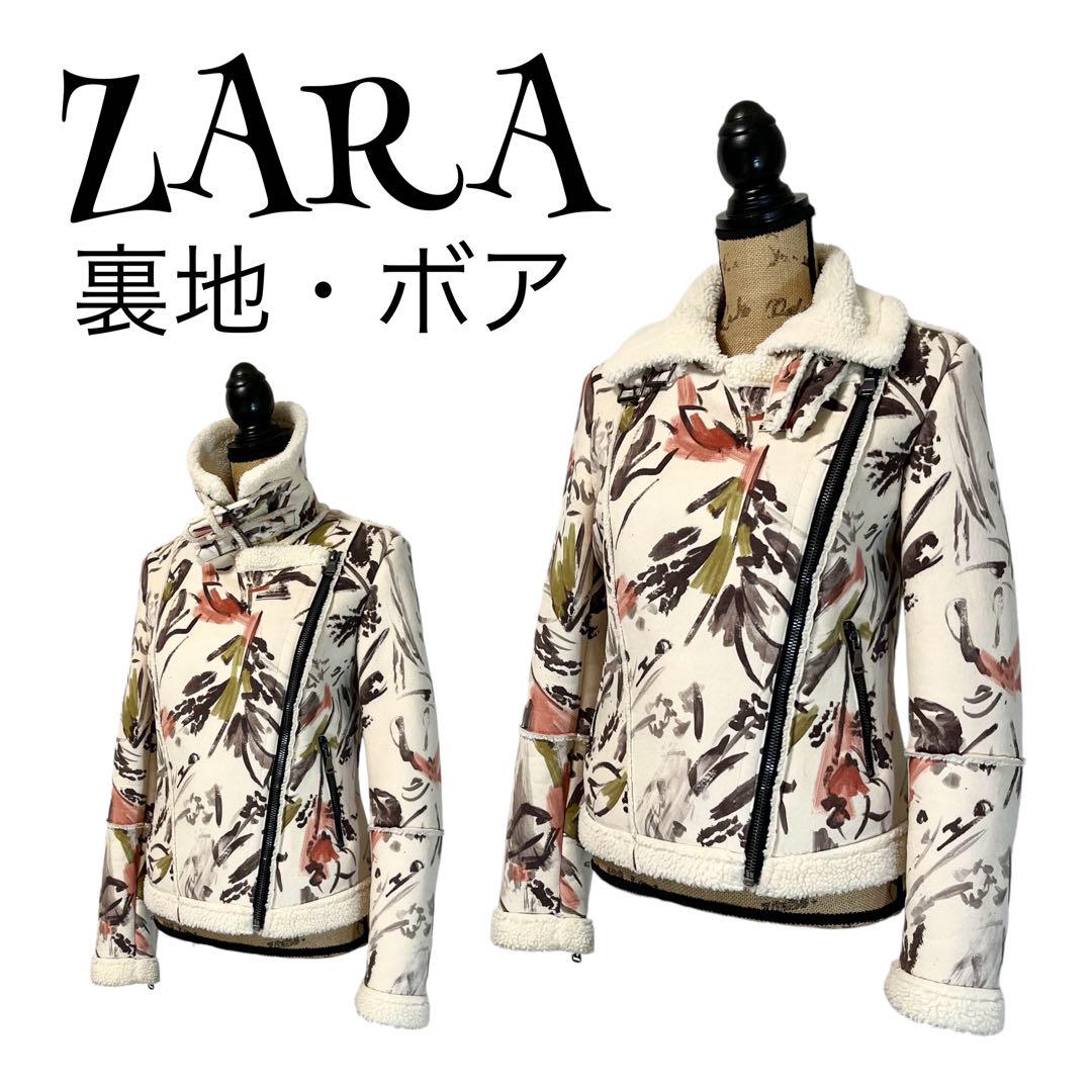 【完売品】【S】ZARA♡ザラ 総柄 ムートンコート レディース
