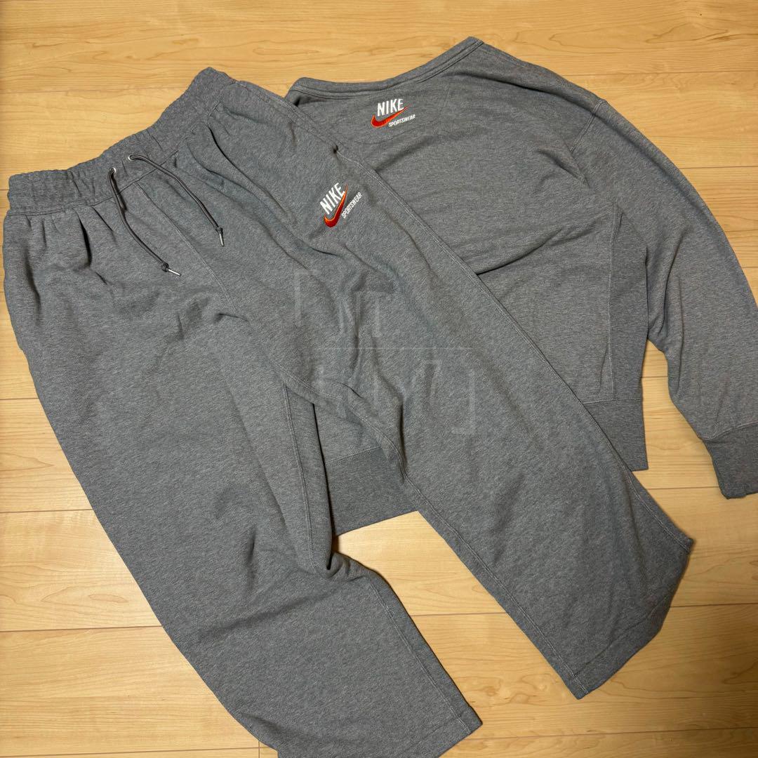 グレー トレーナー NIKE ヴィンテージ ロゴ オレンジ M