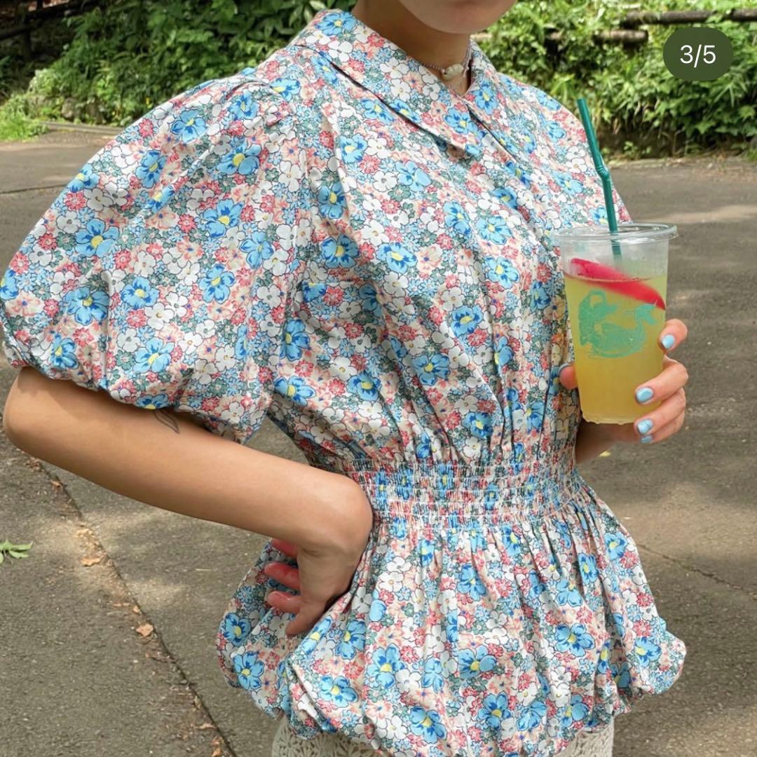 poppy 花柄バルーンブラウス