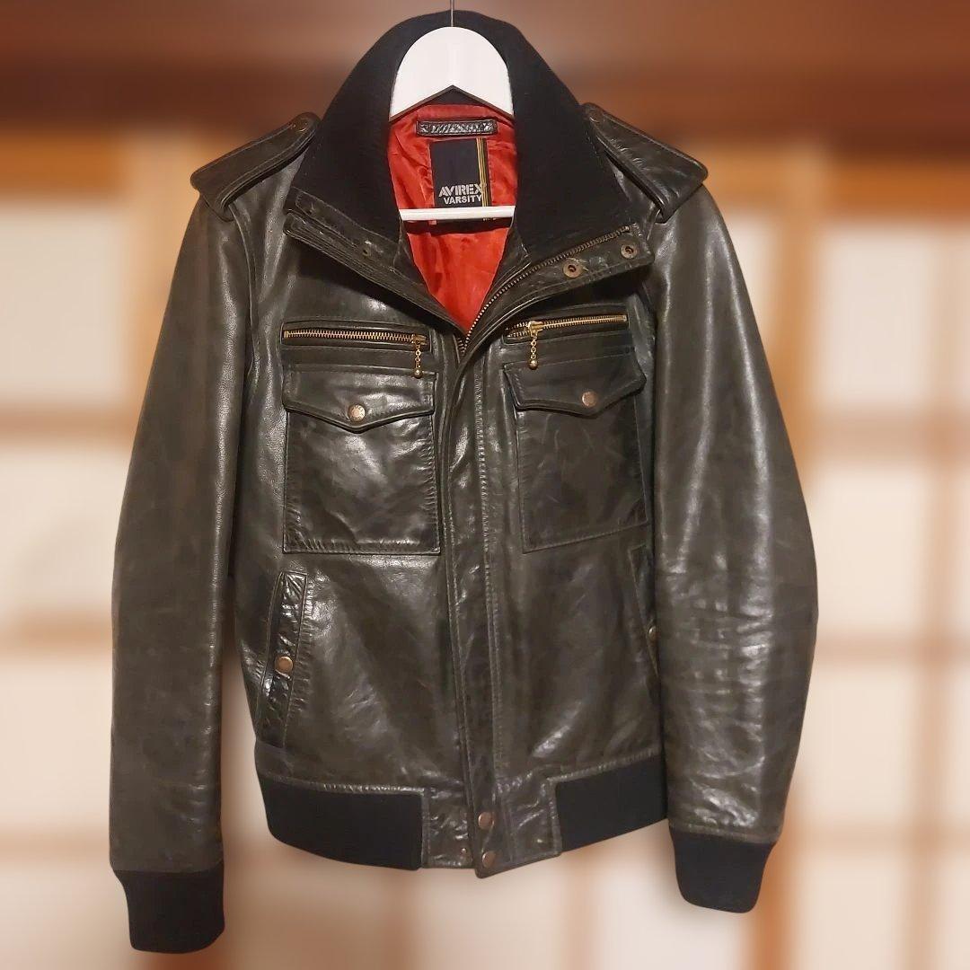 AVIREX ブラックレザージャケット