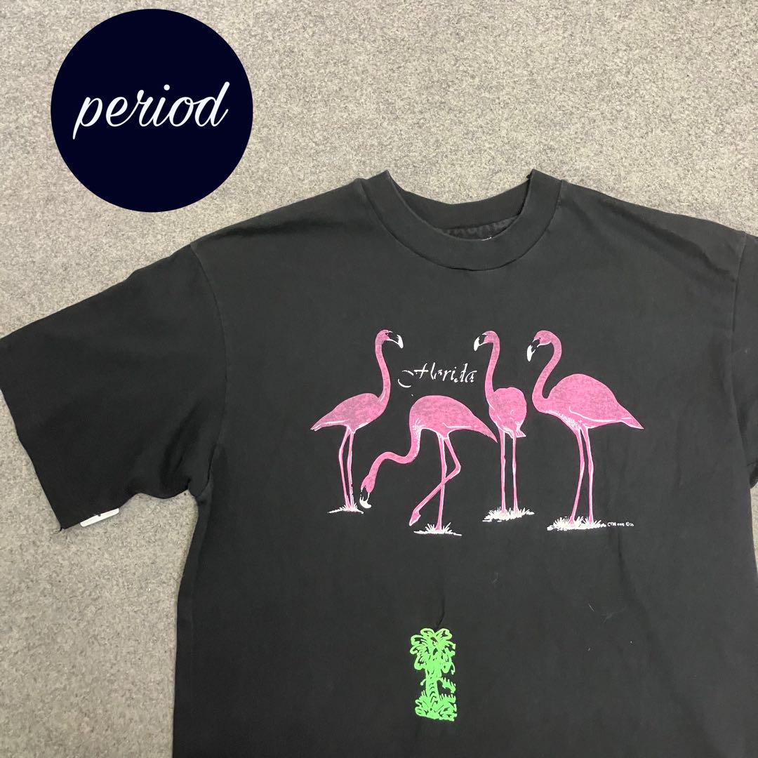 P1570 Hanes 80s アニマル　フラミンゴ　vintage Tシャツ
