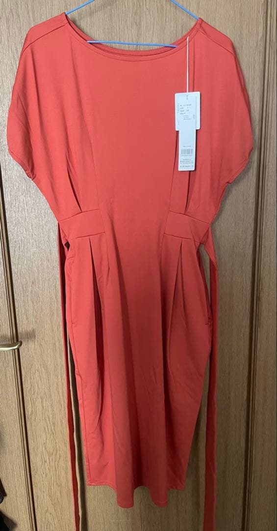 アワーグラスワンピ　フリーサイズ　オレンジ　CINEMATIQ