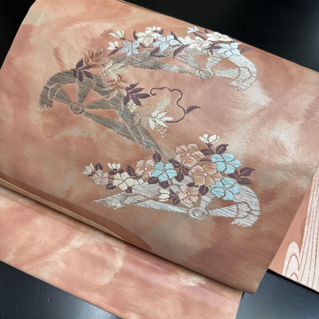 5-262 名古屋帯 九寸 美品 正絹 着物 名古屋仕立て