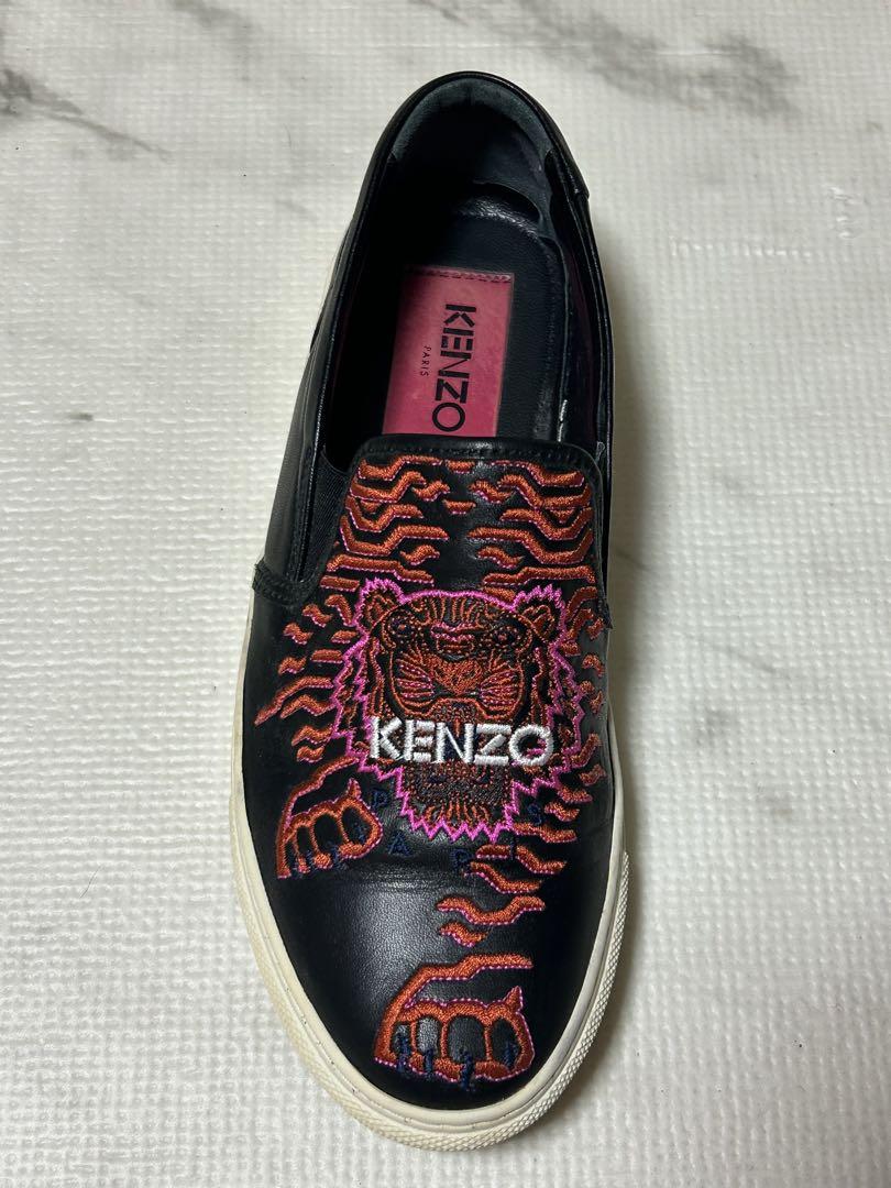 人気商品・限定商品ばかりの「超得 半額福袋」が販売開始 KENZO タイガー 刺繍 レザー スリッポン スニーカー23.0cm 36 靴