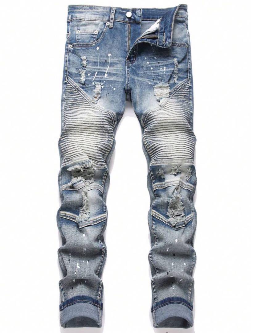 ☆関税/送料込み☆【MOB NATION】UKドリル ダメージ ジーンズ ☆関税/送料込み☆【stwear】UKドリル ダメージジーンズ (デニム
