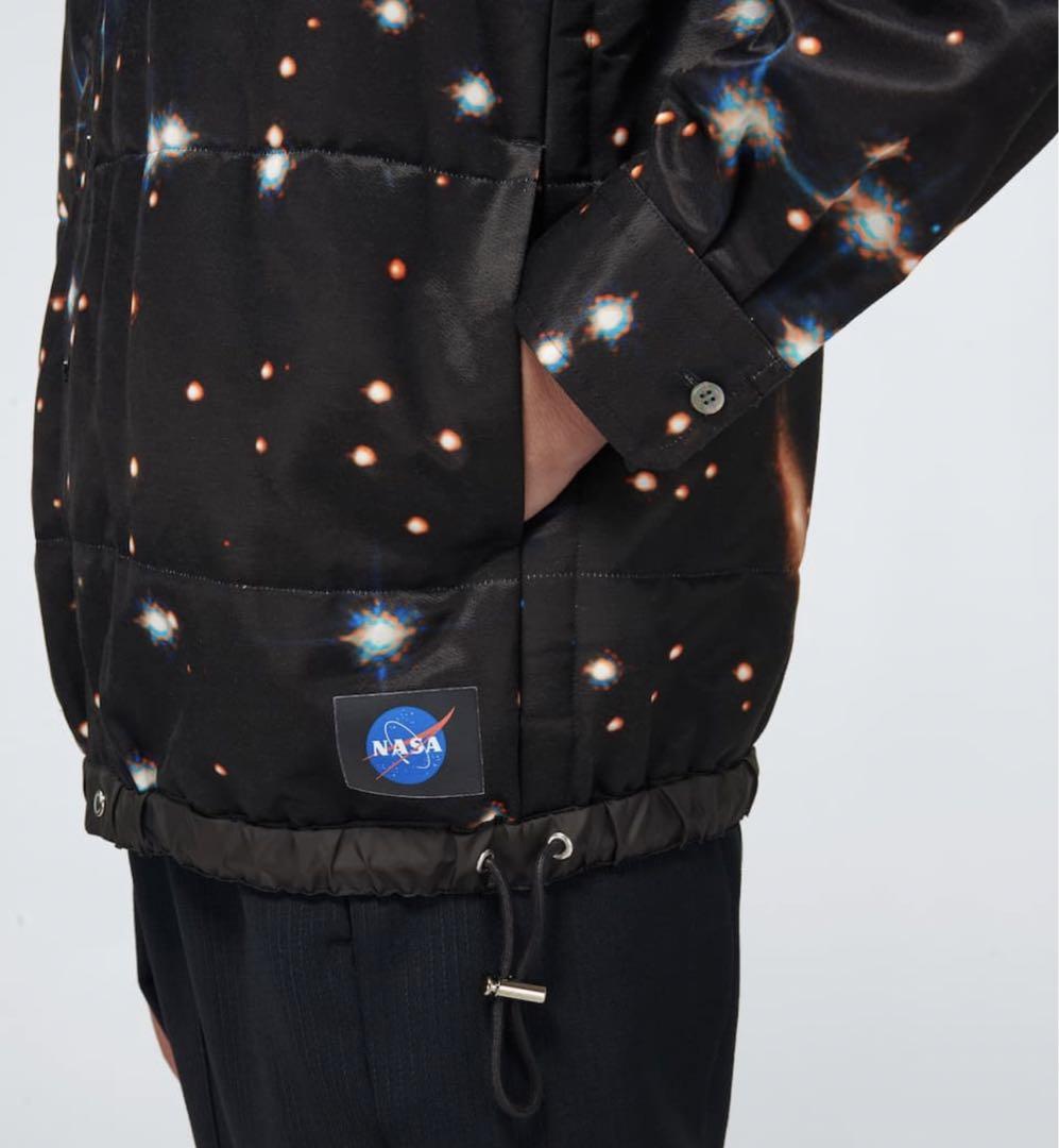 黒3新品 sacai サカイ メンズ スター パデッド 長袖 シャツ ブラック 画像11