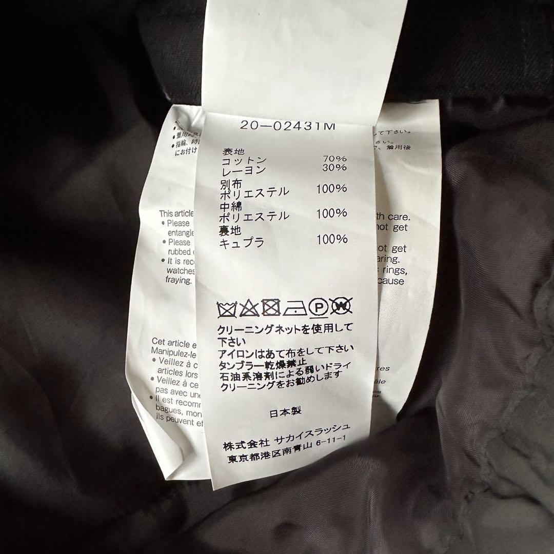 黒3新品 sacai サカイ メンズ スター パデッド 長袖 シャツ ブラック 画像9