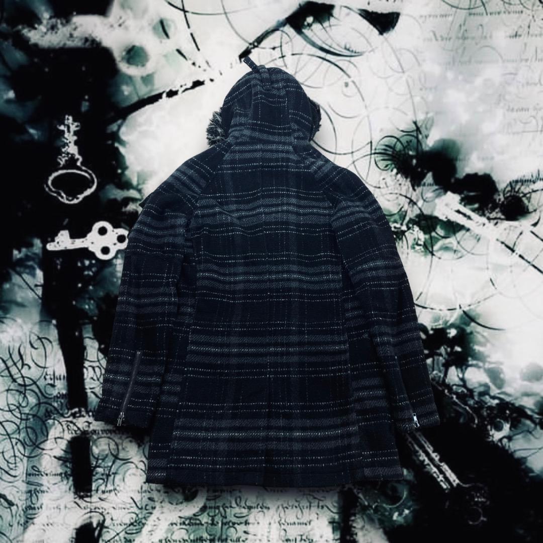 in the attic ネオお兄系y2kパンク チェック ウールダッフルコート in the attic ネオお兄系y2kパンク チェック ウールダッフルコート