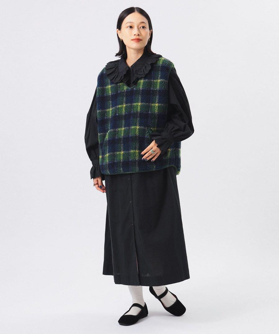 新品 BEAMS BOY ボーイ ジャカード ボア プルオーバー ベスト