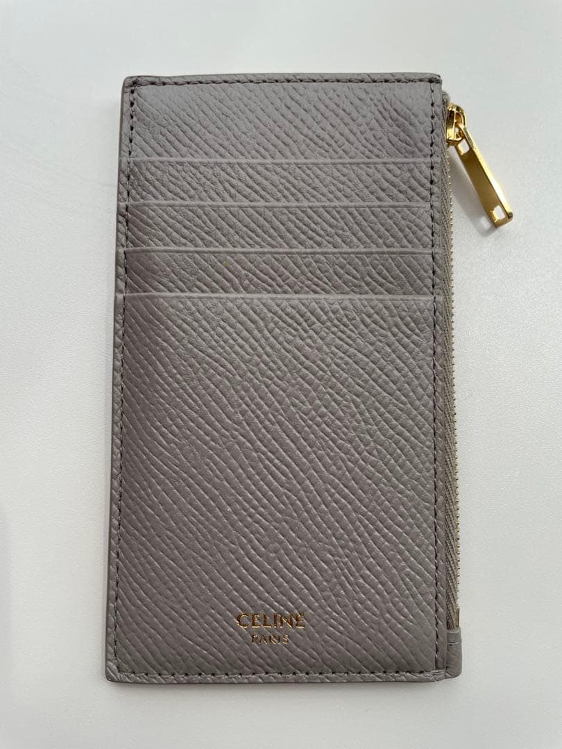 CELINE グレー レザー カードケース