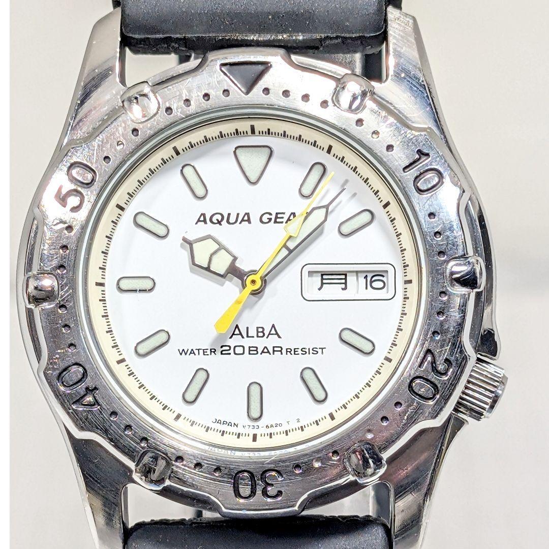 SEIKO ALBA AQUAGEAR メンズ 電池ベルト交換済み可動品C-05