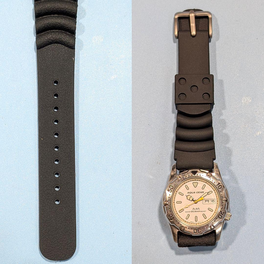 SEIKO ALBA AQUAGEAR メンズ 電池ベルト交換済み可動品C-05
