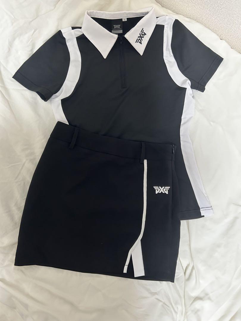 ゴルフ PXG ウェア レディース ニットポロシャツショートパンツ 2点セット PXG ゴルフ ウェア レディース ポロシャツ ショートパンツ 上下2