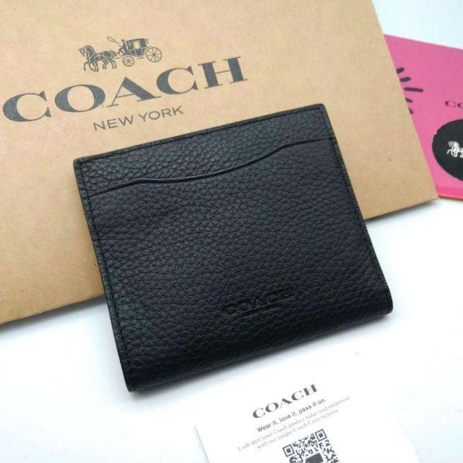 新作　新品　COACH　カード入れ　折り財布　メンズ　人気の小銭入れ付き