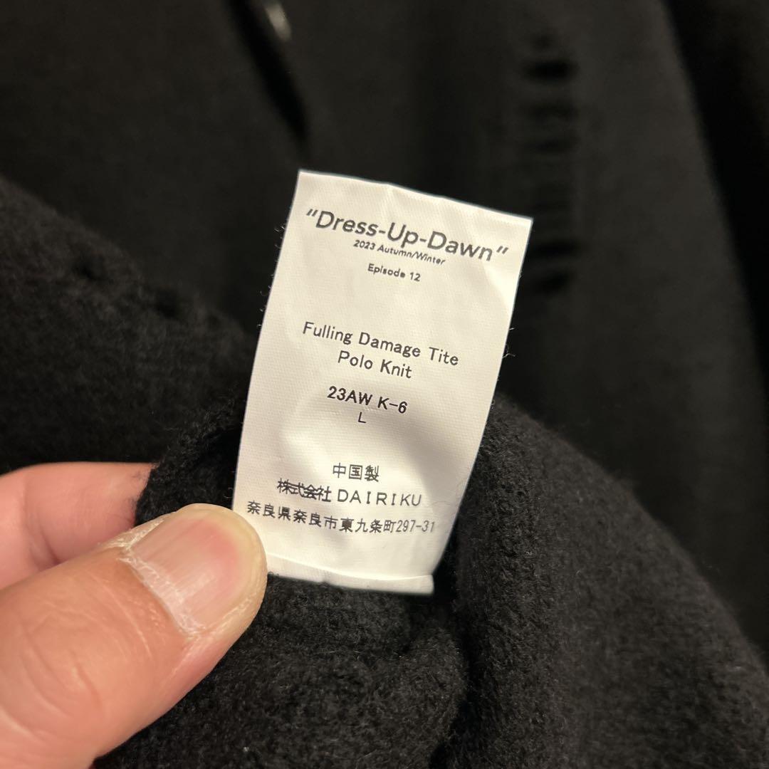 DAIRKU 【ダイリク】 Polo knit BLACK Lサイズ