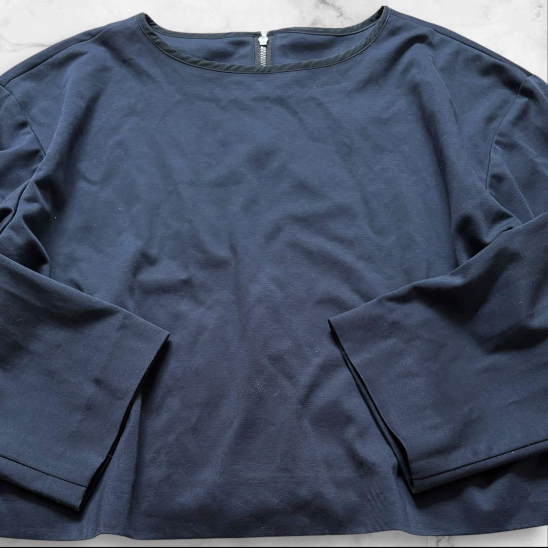 海外最新 美品【MORABITO】ノーカラージャケット ネイビー 前後2way 上着 M ジャケット・アウター