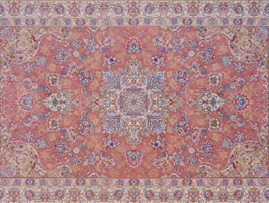 最後の一枚！高密度！輝く 本場イラン産 絨毯！約150×225cm‐200831