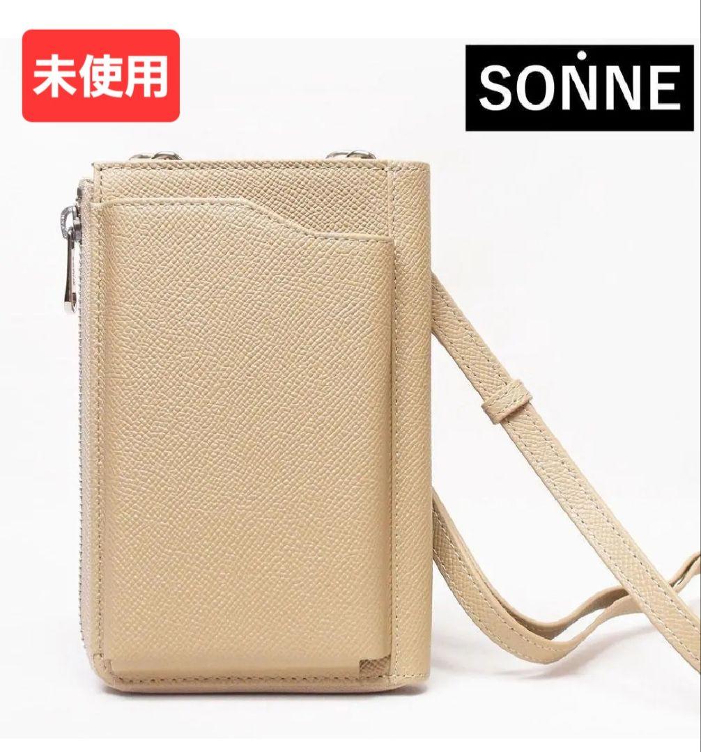 新品】SONNE スマホショルダーバッグ レザー CLAUDIO ベージュ