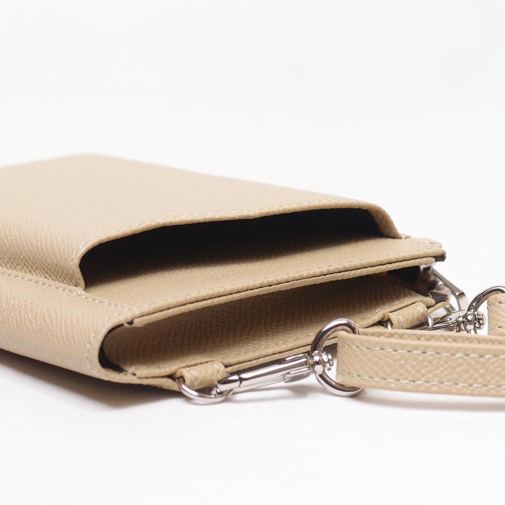 スマホショルダー(２連タイプ)ベージュ【未使用品】SONNE CLAUDIO ゾンネ SONNE ゾンネ スマホショルダー ショルダーウォレット 本
