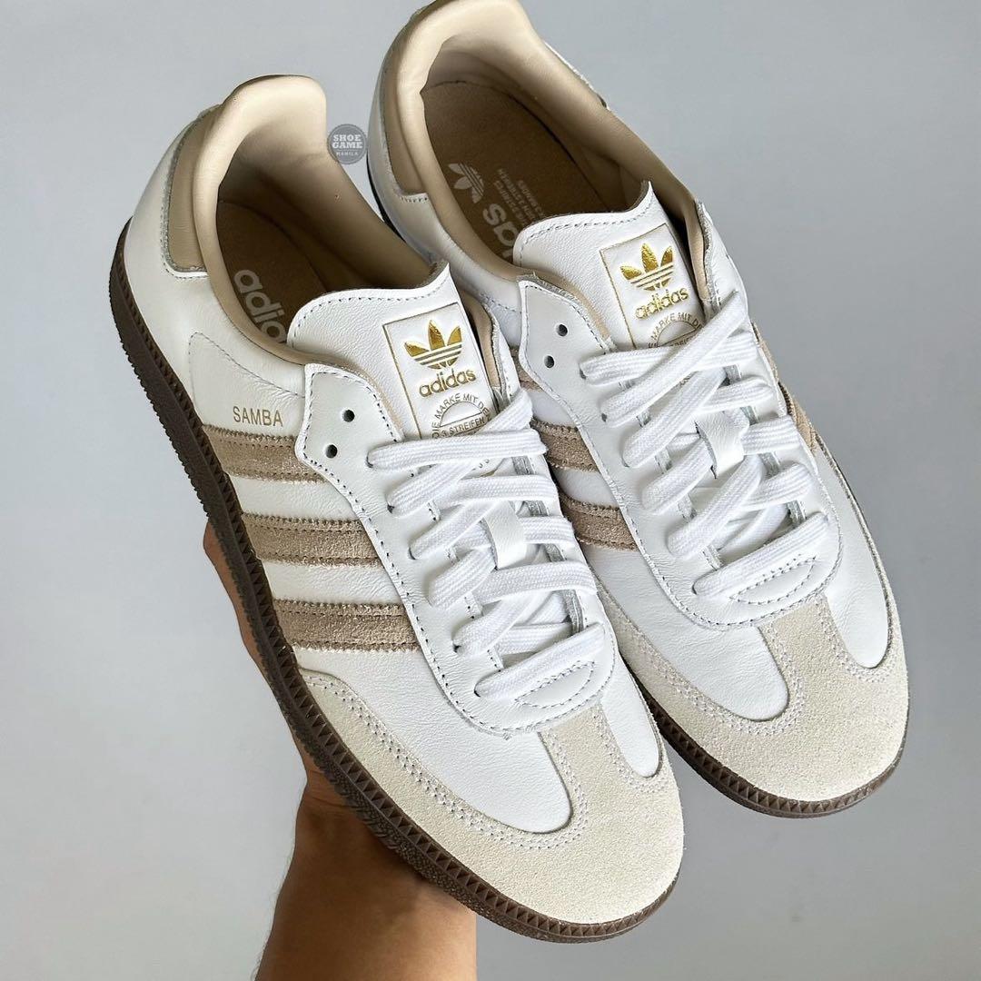 adidas Samba ホワイト/ベージュ gum - メルカリ