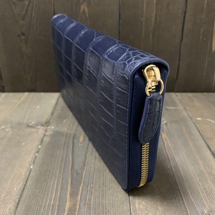好評超激安 ギャルソンタイプのフルオープン 高級 クロコダイル 長財布 ネイビー×ゴールド VZelQ-m83224751988 SALE得価