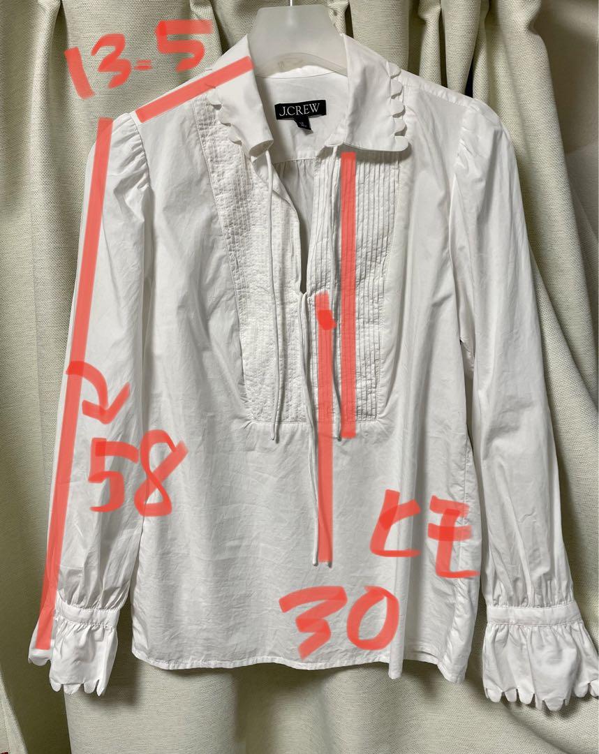 J CREW スキャロップシャツ　白　XS 試着のみ J CREW スキャロップシャツ白XS 試着のみ