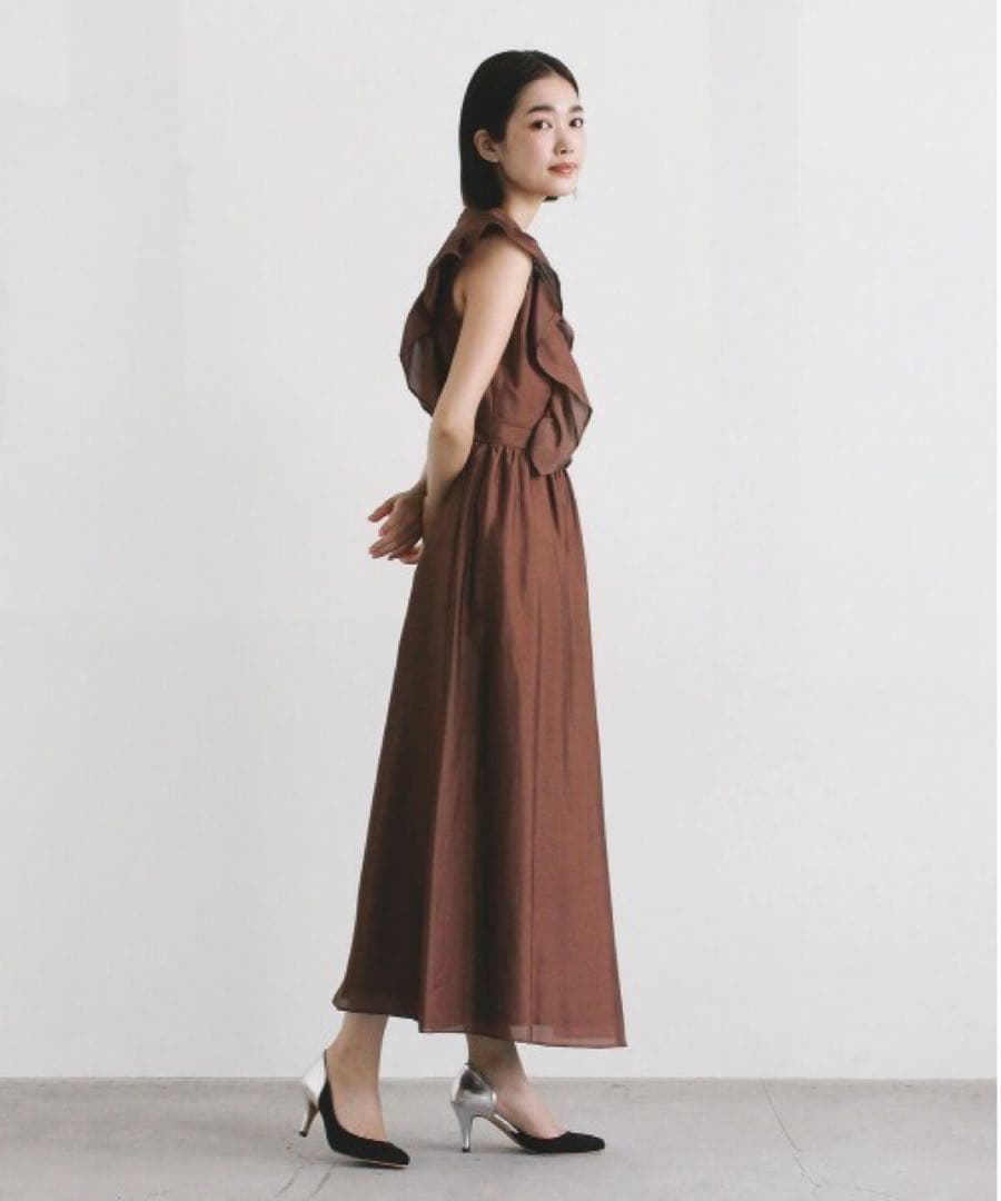 シフォンフリルドレス