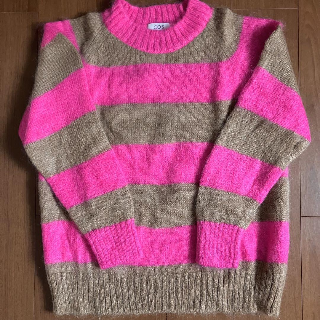 COS ピンク ベージュ ストライプ セーター EUR L