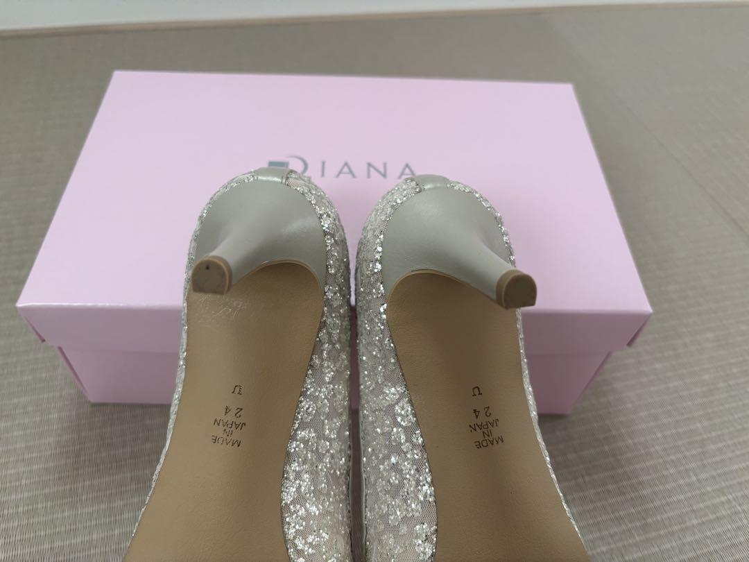 DIANA グリッターチュールパンプス 7cmヒール