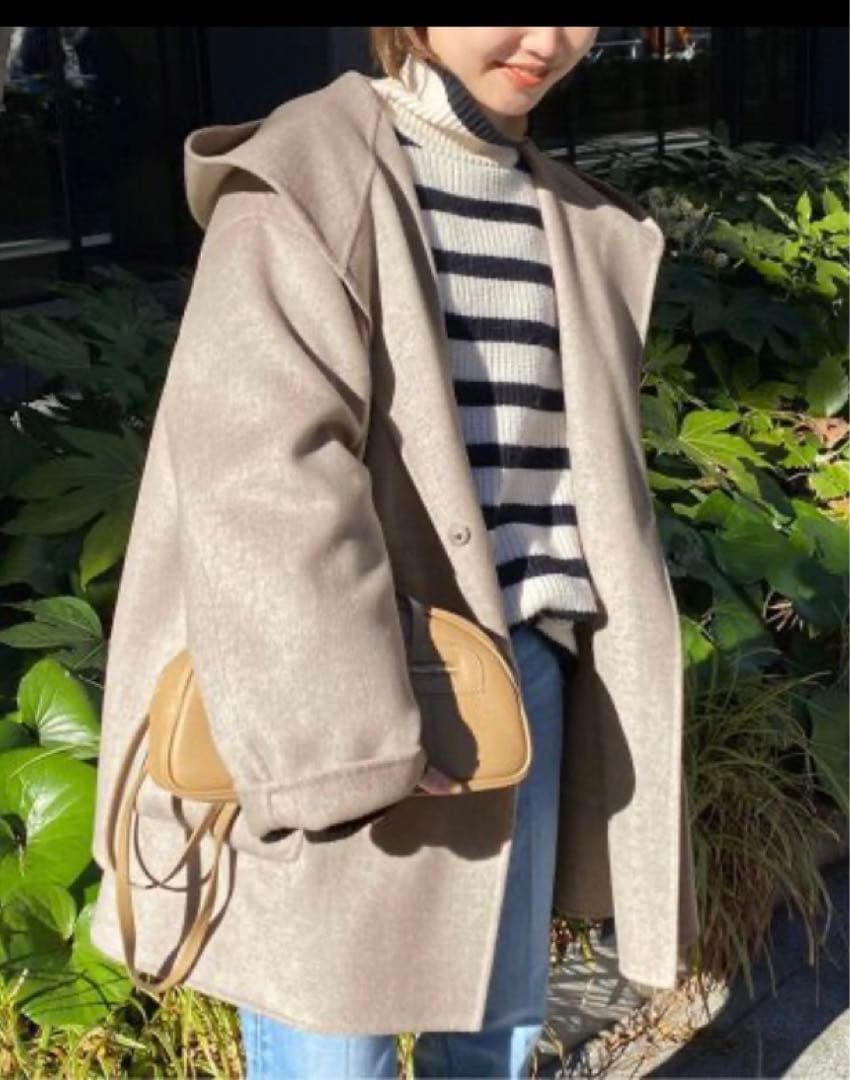 SLOBE IENA HAMILTONダブルフェイスフードコート 38 ベージュ SIZE SLOBE IENA