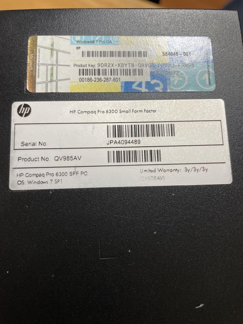 HP Pro6300 COREi5 12GB SSD120GB＋HDD500GB