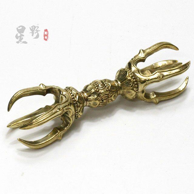 定番のお歳暮 真言宗 チベット仏教法器 独鈷杵 13.1cm vajra 真鍮製 ...