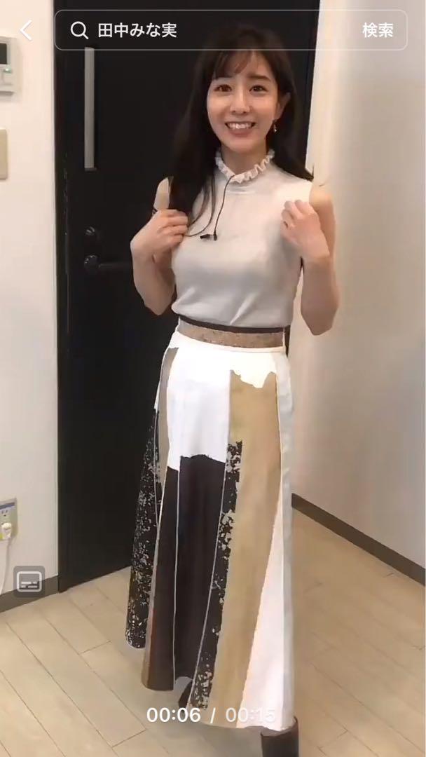 スカート Ameri vintage FUDE ART SKIRT 田中みな実さん着用アメリヴィンテージ FUDE ART SKIRT