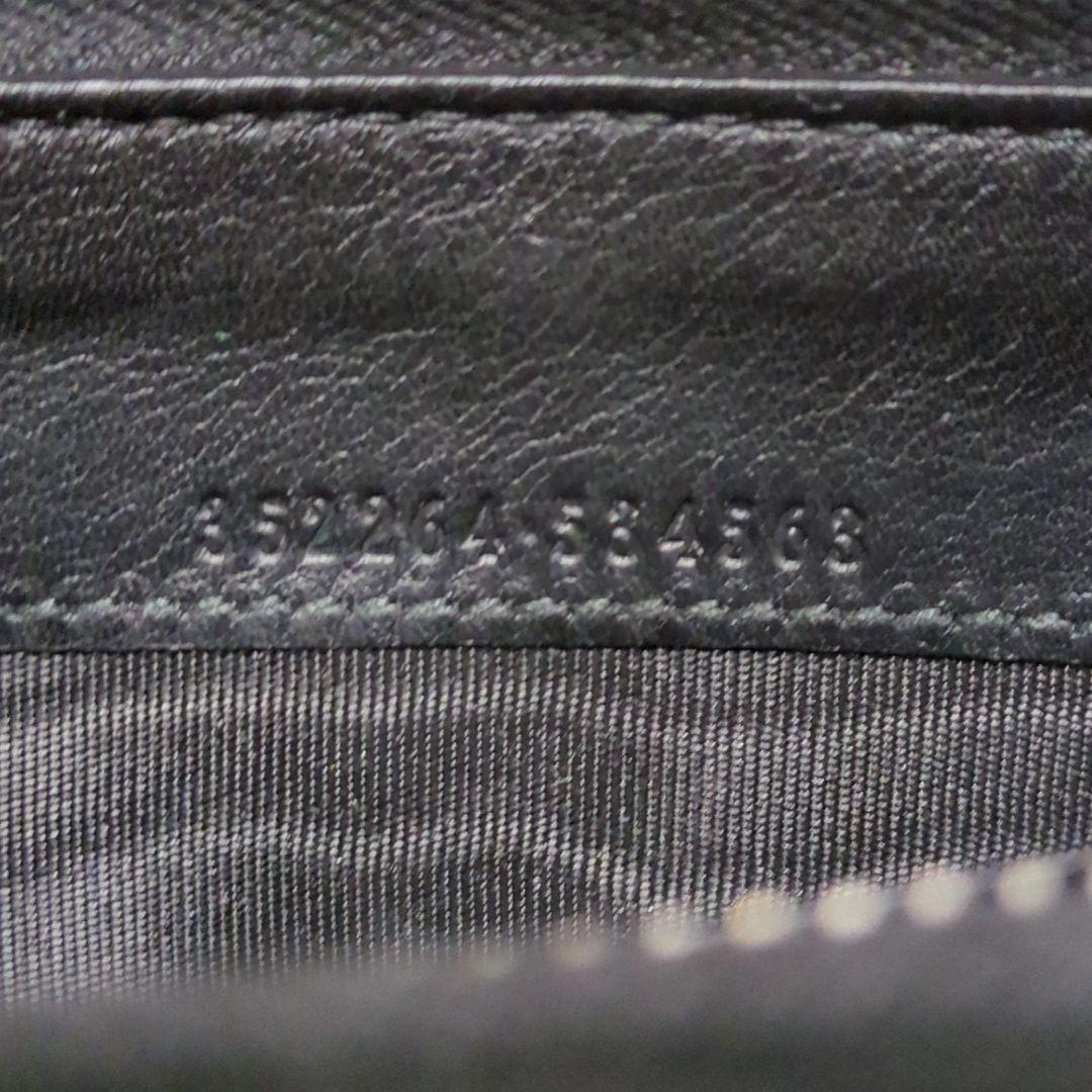 GUCCI◇シェリーライン 本革 ラウンドジップ パンチング 長財布 黒
