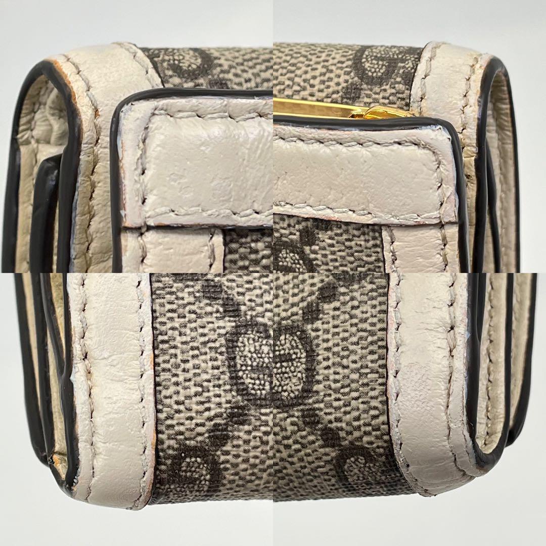 GUCCI 三つ折り財布 GGスプリーム マーモント シェリーライン コンパクト